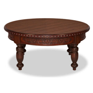 Round Cocktail Table w/ 42" Tooled Apron