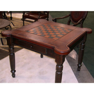 Square Game Table with Hand Tooled Game Board
